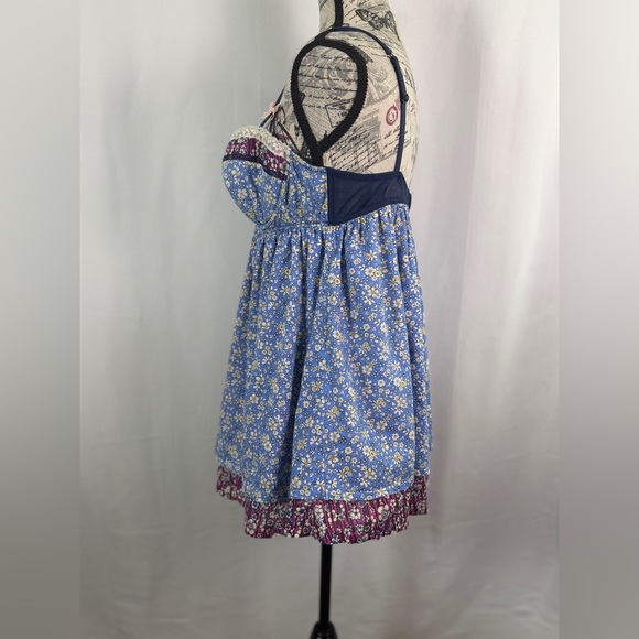 Liberty of London for Target Blue&Pink Floral Babydoll Top Lace detail size XL - Picture 5 of 15
